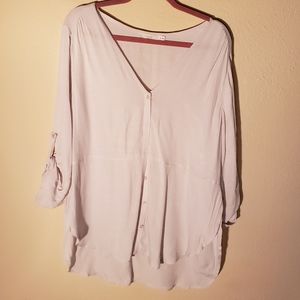 Lush button up blouse XL cream